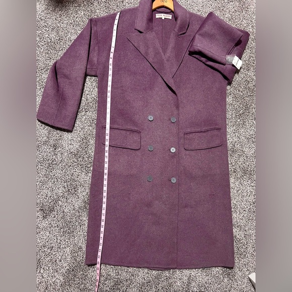 NWT FREE PEOPLE Adore You Wool Long Coat Purple Large - Picture 6 of 6